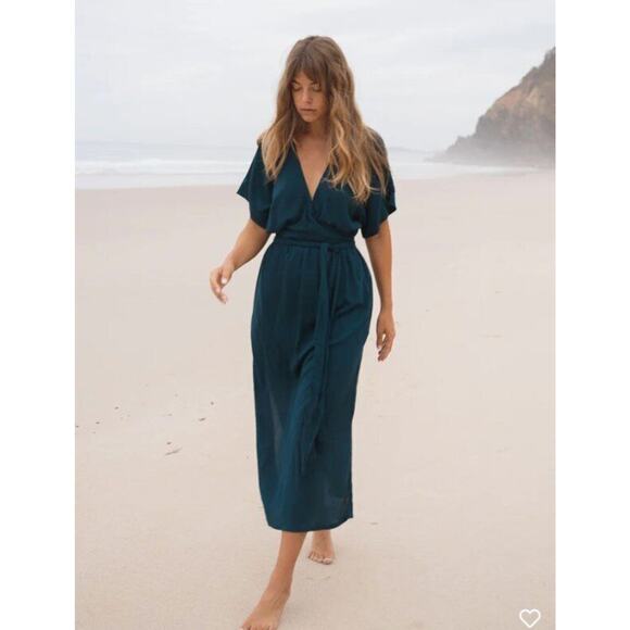 HAZEL & FOLK Sz M/L Teal Melody Maxi Dress NWT - Picture 10 of 13